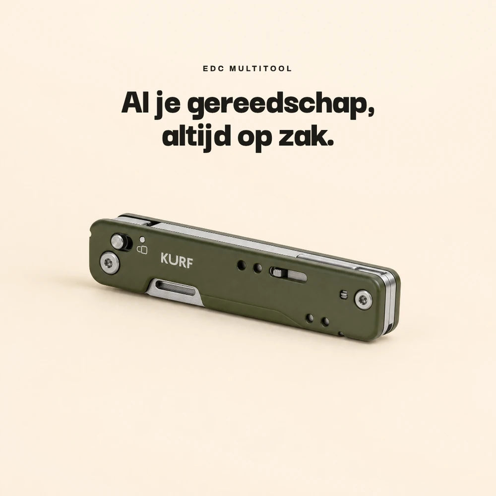 Kurf Multi EDC multitool in salie, ingeklapt
