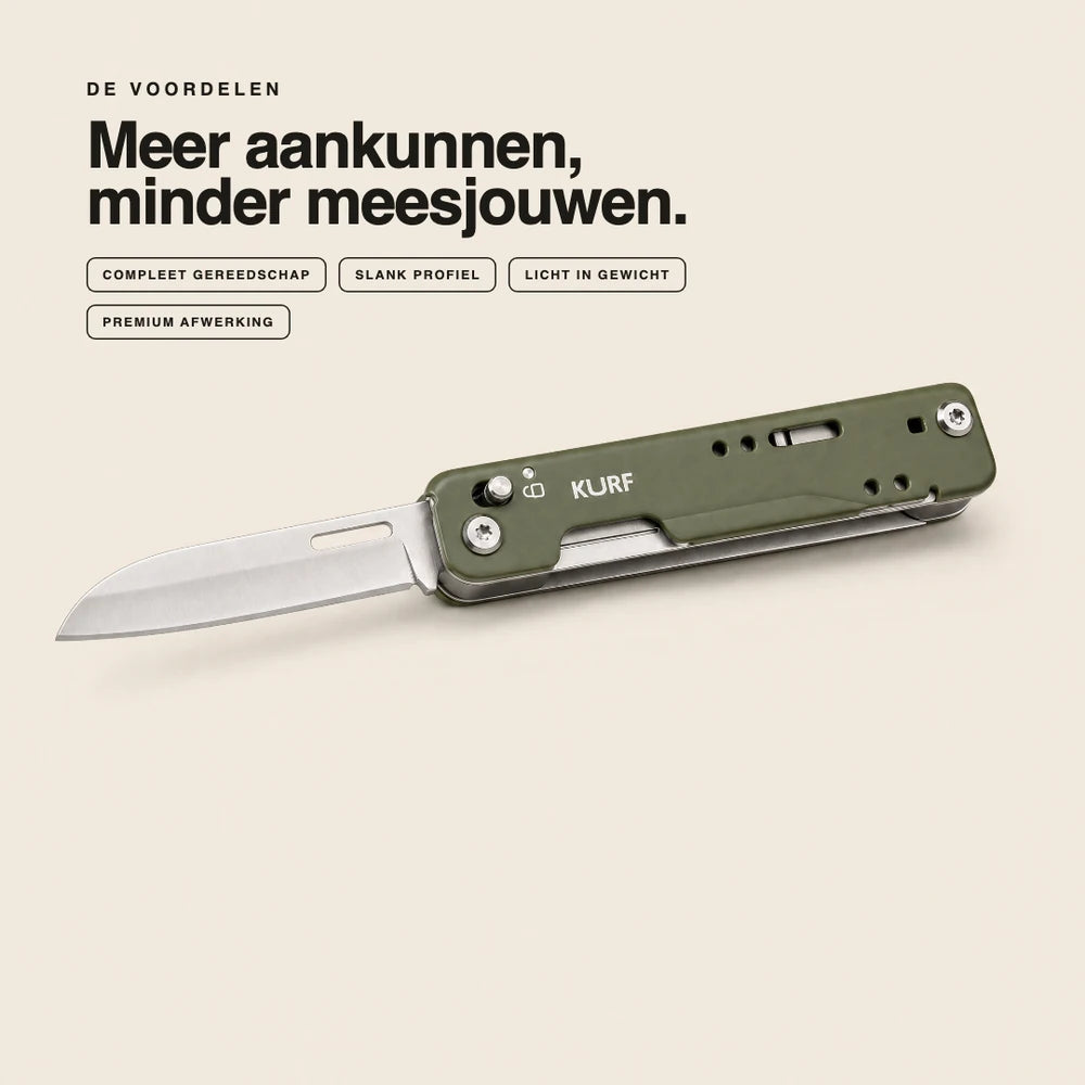 Kurf Multi met uitgeklapt mes en slank profiel